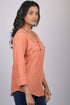 Light Orange western wear top for women stylish and trending tops daily wear Striped V-Neck Top (OTL-TPS1058)